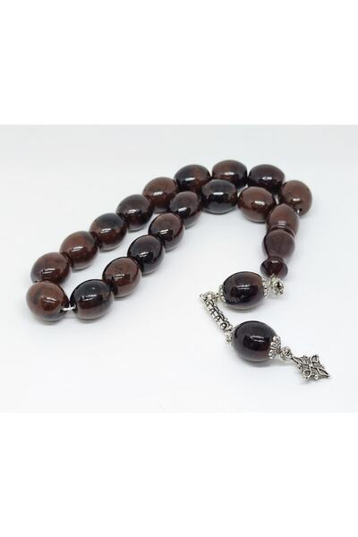 YALÇIN TESBİH Set of 17 Dark Kuka Colored 15X14 mm Acrylic Prayer Beads
