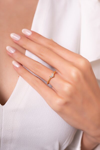 Eva Jewelry Minimal Damla Kalp Figürlü Ayarlanabilir 14 K Gold Kaplama Kadın ...