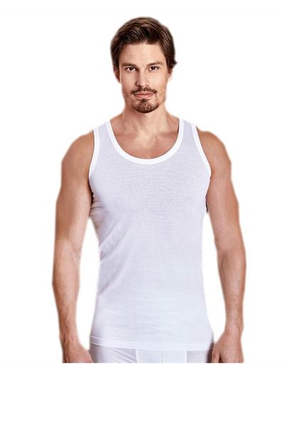 Berrak Underwear Strappy Cotton Men's Combed Cotton Undershirt, Pack of 6