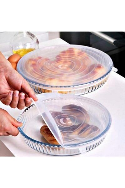 MİEN Silicone Round Pyrex Cover Silicone Stretch Cover, 2-Piece Cover