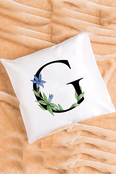 Hedizu Pernă cu litera G cu model floral