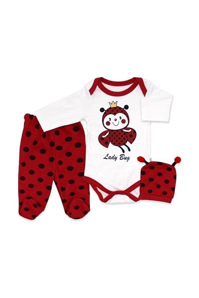 CEREN'S Ladybug Printed Newborn Set of 3 Hospital Outlets