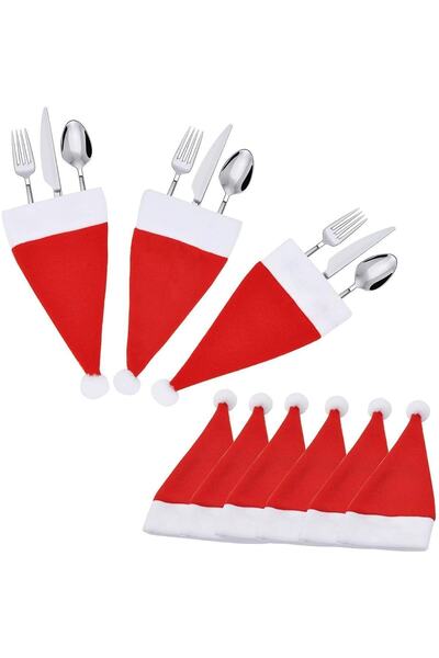 Bc Home 6'lı Yılbaşı Temalı Çatal, Kaşık, Bıçak Kılıfı Servislik