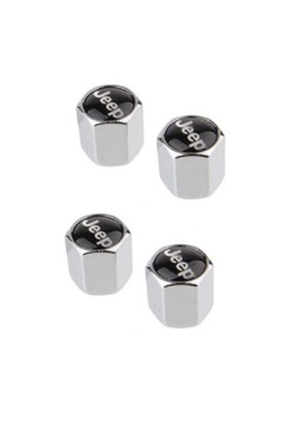 GARDENAUTO جيب جراند شيروكي - غطاء صمام ستانلس ستيل كروم، 4 قطع