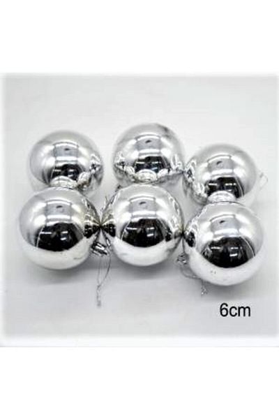 şahane parti 6 Cm Cute Ball Silver Boxed 6 Pieces
