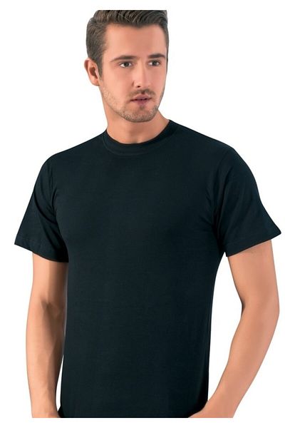 by HW Lux Drm Men's Black Combed Cotton Crew Neck Short Sleeve Undershirt Undershirt