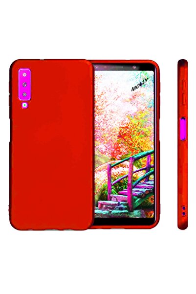 Molly Galaxy A7 2018 Uyumlu Alev Kırmızısı Mat Silikon Kılıf