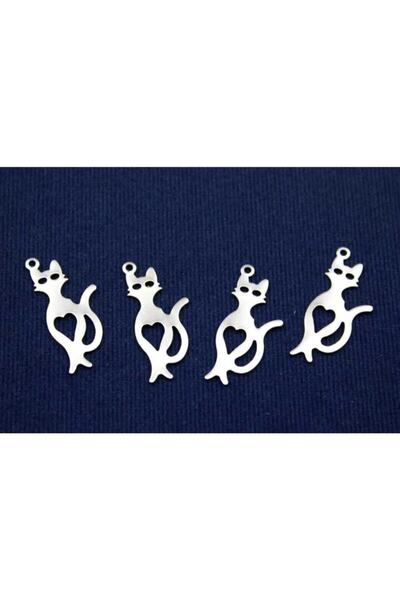 yfhobi 5 Adet- 11x26 Mm Kedi Desenli Pul, Takı Malzemesi, Metal Pul, Nikel Ka...