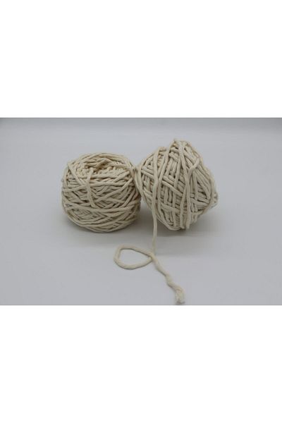 Hobimos 4mm Single Twist 100% Cotton Scannable Macrame Thread Ecru 250 grams