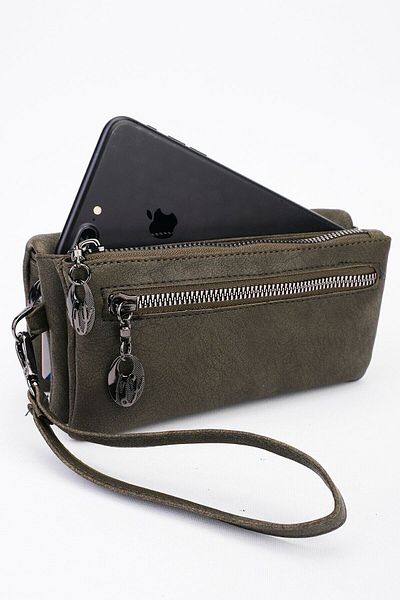 samilon Khaki Color Wallet and Handbag with Phone Compartment
