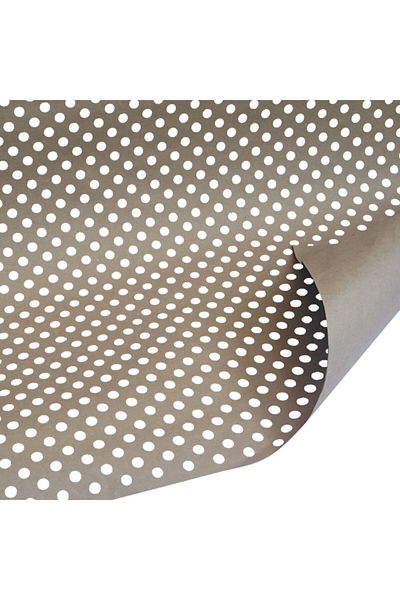 direkt-al Kraft Gift Packing Paper Thick 70x100 Cm6 White Polka Dots