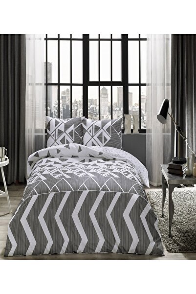 Taç Otto Ranforce Tek Kişilik Nevresim Takımı Gri