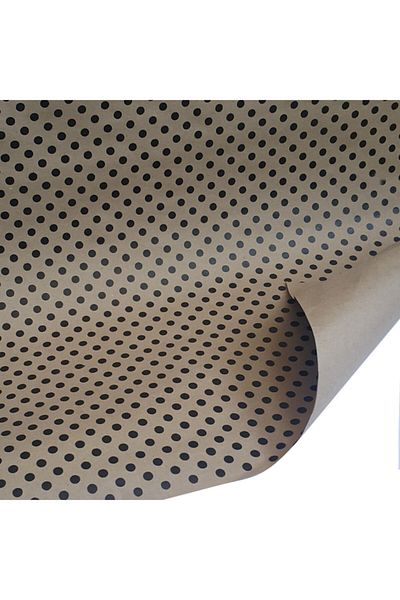 direkt-al Kraft Gift Packing Paper Thick 70x100 Cm6 Black Polka Dots