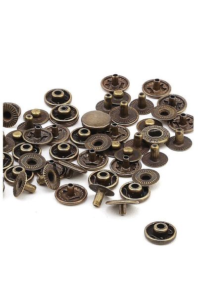 tuhafiyecimiz 12.5mm Studs (54 Studs) 100 PiecesBronze (Antique Yellow) Studs