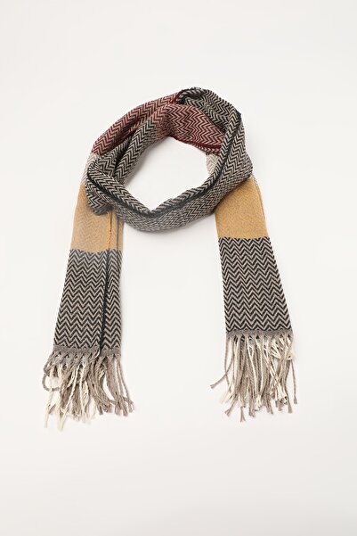 Trendyol Collection Vícebarevný blokovaný měkký texturovaný dámský šátek TWOAW22AT0050