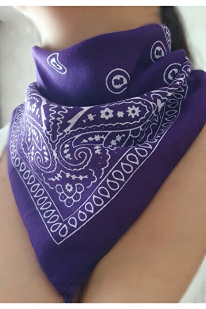 Shopiolog Βαμβακερό μωβ έθνικ μοτίβο μπαντάνα