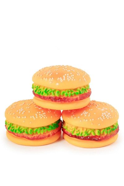 Leash Shop Hamburger Shaped Dog Toy with Sound - Multicolored