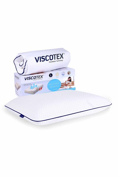 VİSCOTEX Pernă ortopedică Chubby Visco cu suport pentru gât, 56x37x12 cm, alb