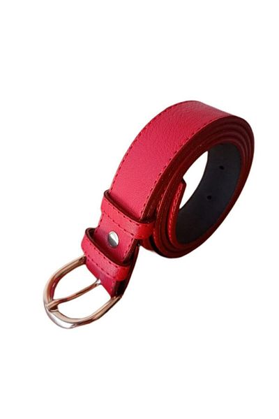 başkent çanta Girl's Red Jeans and Fabric Belt