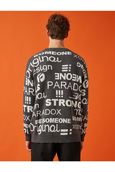 Koton Oversize Slogan Sweater