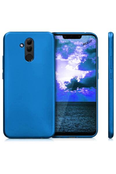 Molly Huawei Mate 20 Lite Uyumlu Metalik Mavi Mat Silikon Kılıf