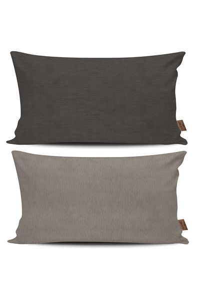 Alacastore Set de 2 huse de pernă decorative combinate gri antracit închis și gri deschis