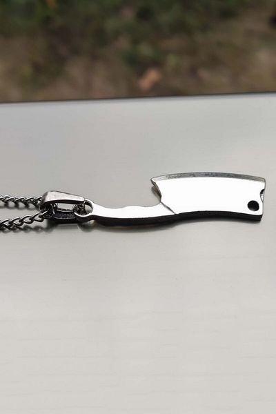 The Collection Masterchef Silver Colored Axe Line - Zamak Coating with Cook's Necklace Clip