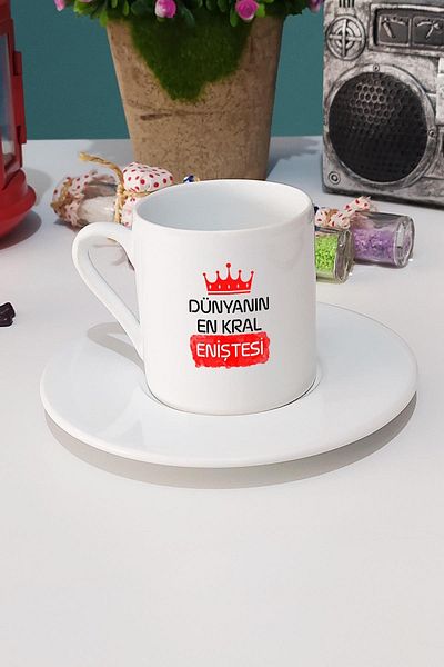Hedizu Gift for Mother-in-law World's Kingest Mother-in-law Turkish Coffee Cup White