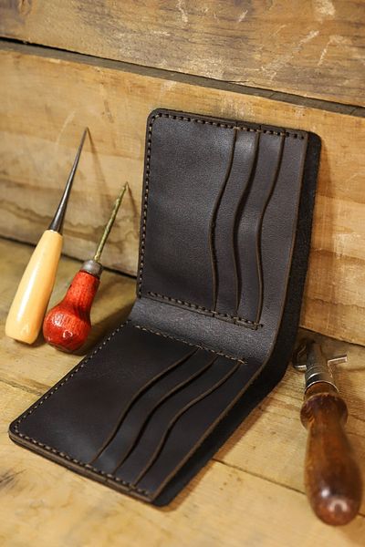 New Coast Leather 1900's Ανδρικό Μαύρο Γνήσιο Δερμάτινο Χειροποίητο Δερμάτινο Πορτοφόλι