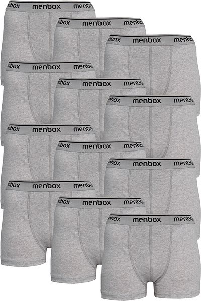 MENBOX Ανδρικό γκρι Lycra Classic Boxer 12-pack