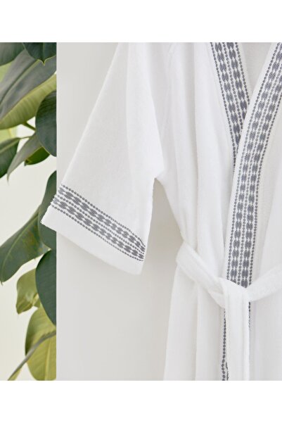 Maisonette Flossy Bornoz Beyaz Gri Sm