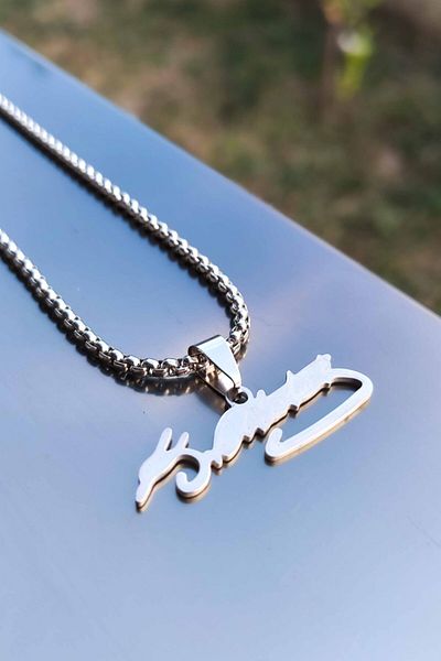 The Collection Stainless Steel Ataturk Signature Necklace