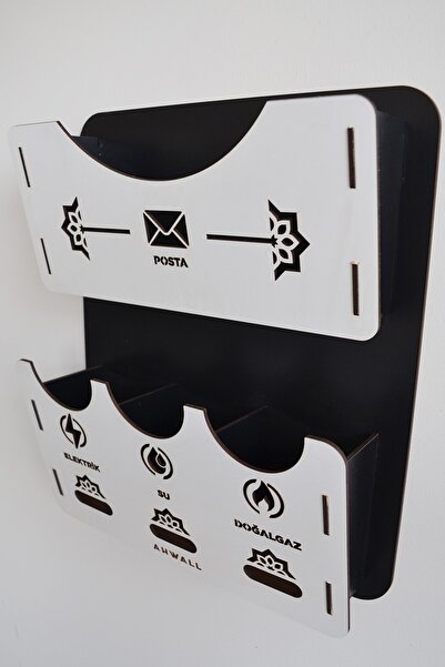 AHWALL Apartman Ortak Fatura & Posta Kutusu Ahşap - Beyaz