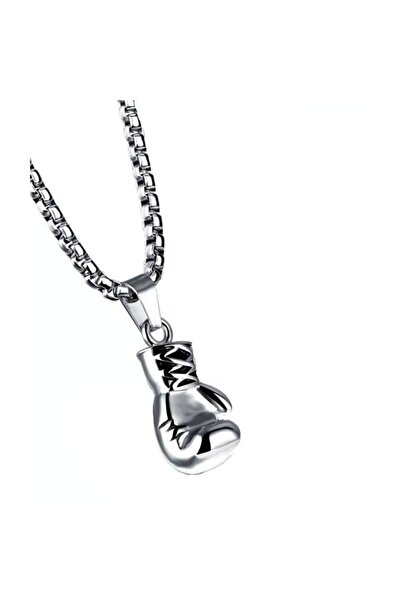 La Pescara Gümüş Renk Boks Eldiveni Paslanmaz Çelik Kolye KLY49