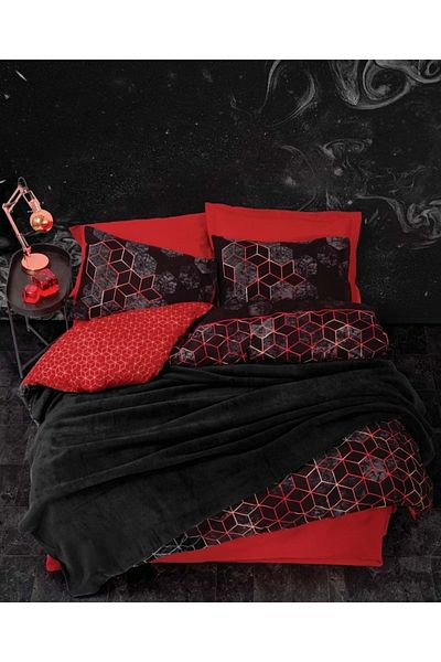 Cotton Box Plain Cotton Blanket Double Duvet Cover Set-cubo Tile