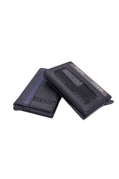 MKM MAN Leather Look Automatic Card Holder with Mechanism