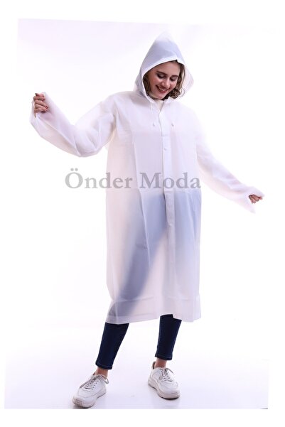 ÖNDER MODA Γυναικείο λευκό Eva υφασμάτινο αδιάβροχο και αντιανεμικό