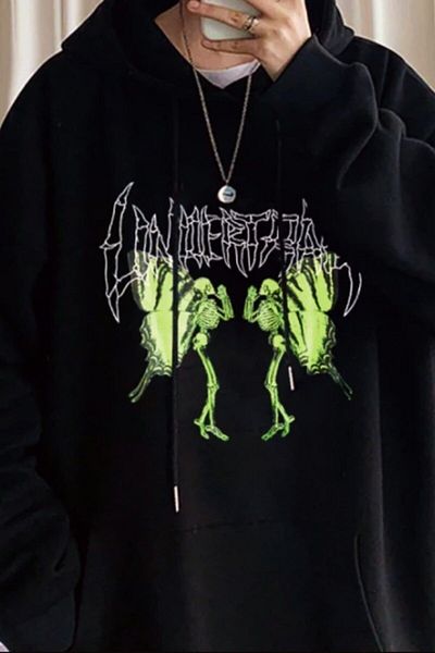 Köstebek Μαύρο Gothic Butterfly Unisex φούτερ με κουκούλα