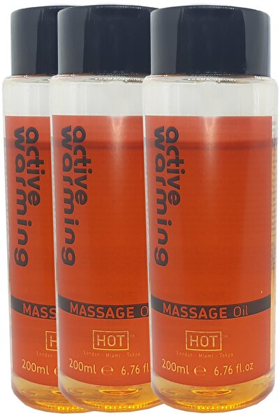 Hot Active Warming Massage Oil 200ml Isıtıcı Özellikli Erotik Masaj Yağı (3 A...