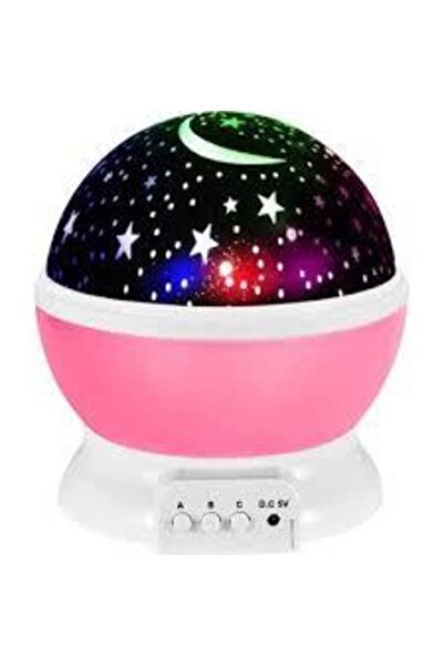CVS Starmaster 3 X Kalem Pilli + 5 Volt Yıldız Yansıtmalı Küre Tip Gece Lambası 012-011 Pembe