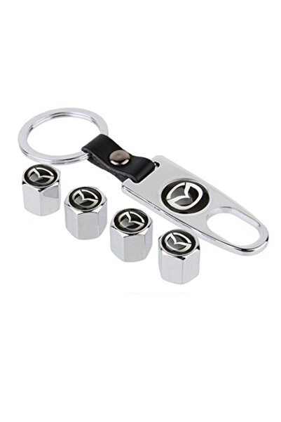 GARDENAUTO Mazda Lantis Chrome Colored Valve Lid and Keychain Set