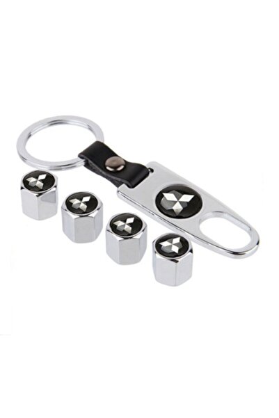 GARDENAUTO Mitsubishi Asx Chrome Colored Valve Lid and Keychain Set