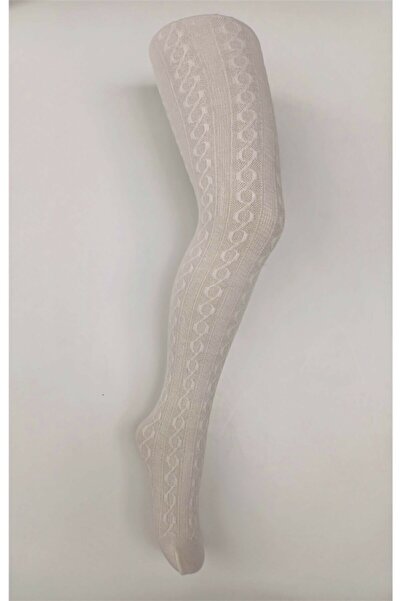 Penti Girl's Vanilla Knitwear Karina Self-patterned Thick Pantyhose 2-Piece