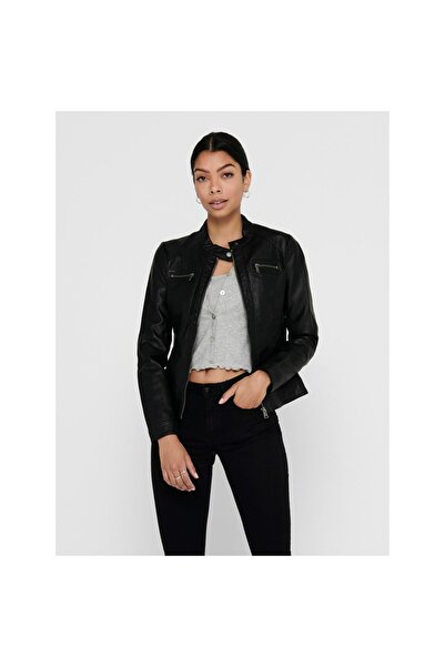 ONLY 15081400 معطف جلدي نسائي من الجلد الصناعي من Onlbandit Otw Noos