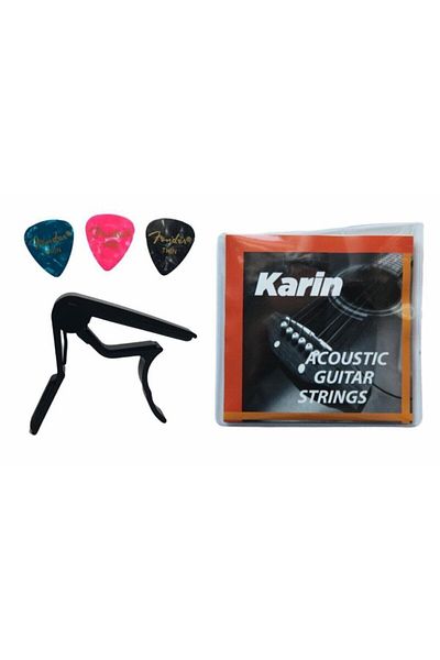 FENDER Acoustic Guitar Set Wire 3 Pieces 351 Shape Thin Pick Plectrums Guitar Binding Capo Fc-75 Capo