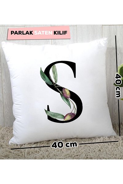 Hedizu Flower Patterned Letter S Pillow