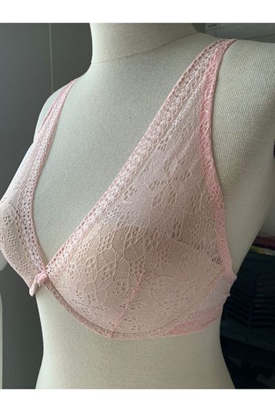 Cansoy Angel Dantela Sutien Gol Roz