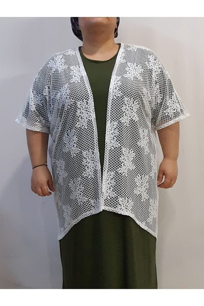 Mertcan Butik Λευκό δαντελένιο γιλέκο