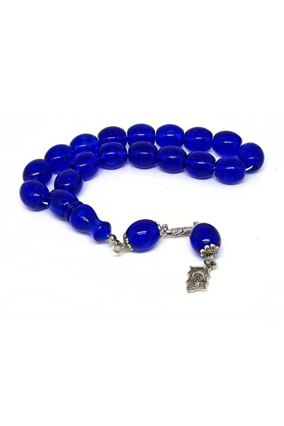 YALÇIN TESBİH 15X14 mm Efe Size 17 Acrylic Prayer Beads Dark Blue Color