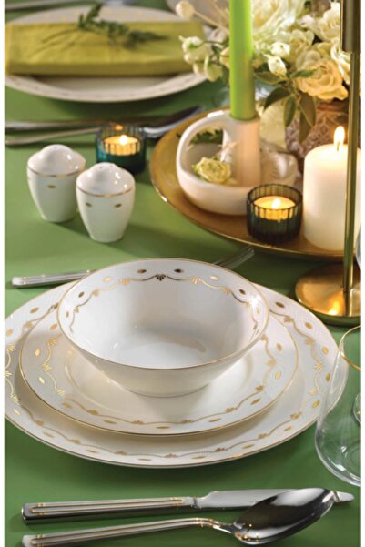 Kütahya Porselen 53 Parça Inci Bone Kalipso 1147521 12 Kişilik Yemek Takımı